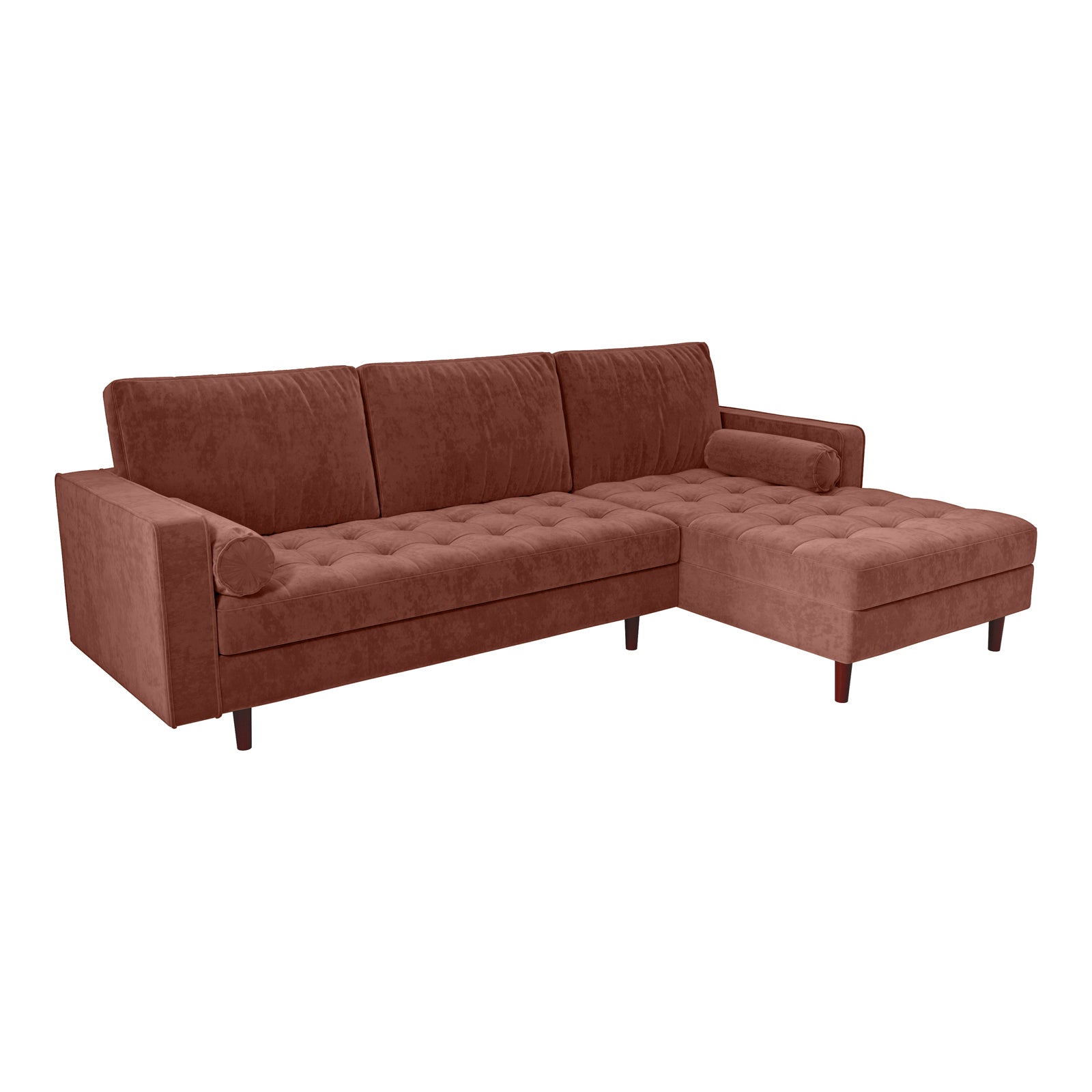 Claude 3 Seater Velvet Sofa With Chaise Blush Buy Outdoor Living 1251265