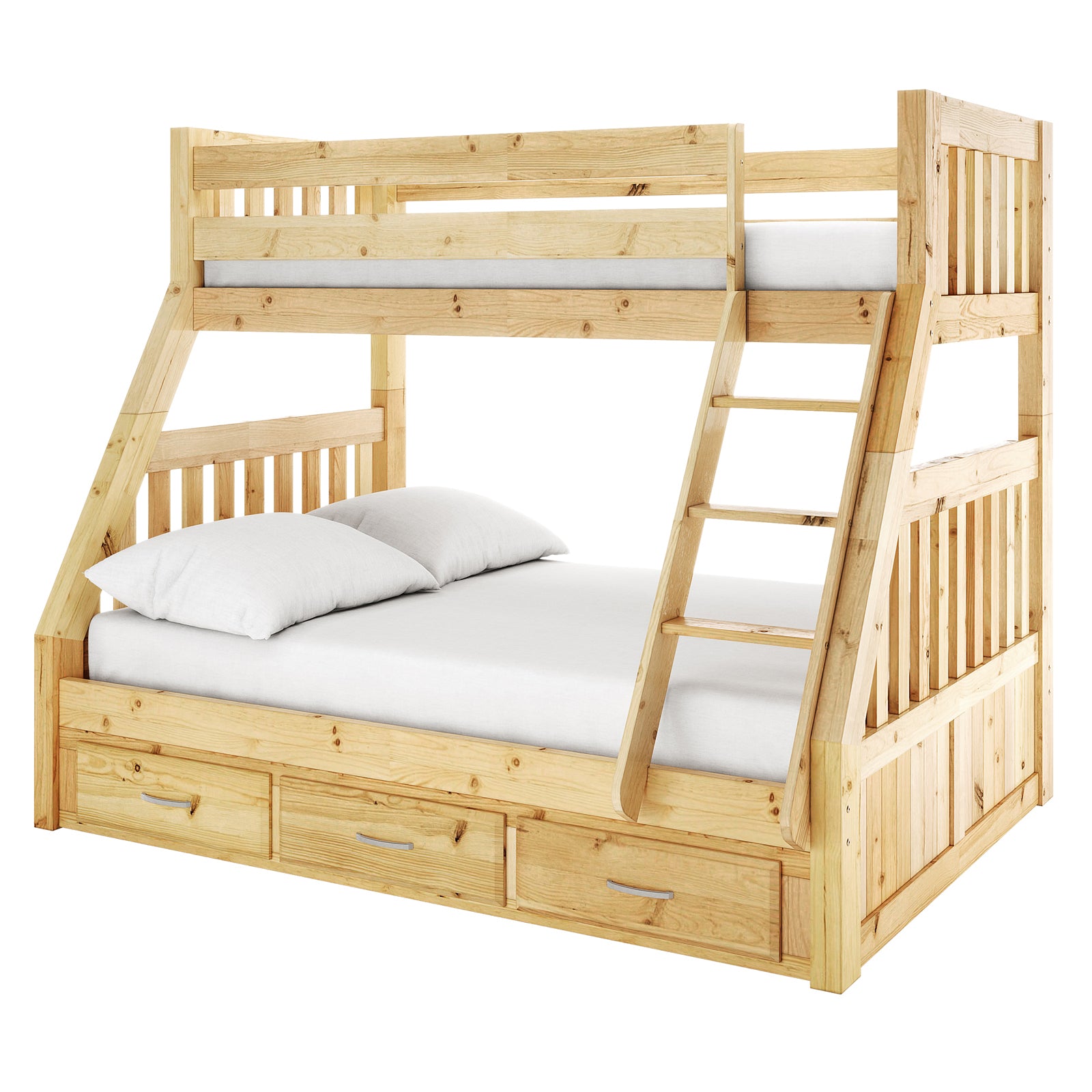 Cornelia Triple Bunk Bed with Storage Drawers Natural (Preorder