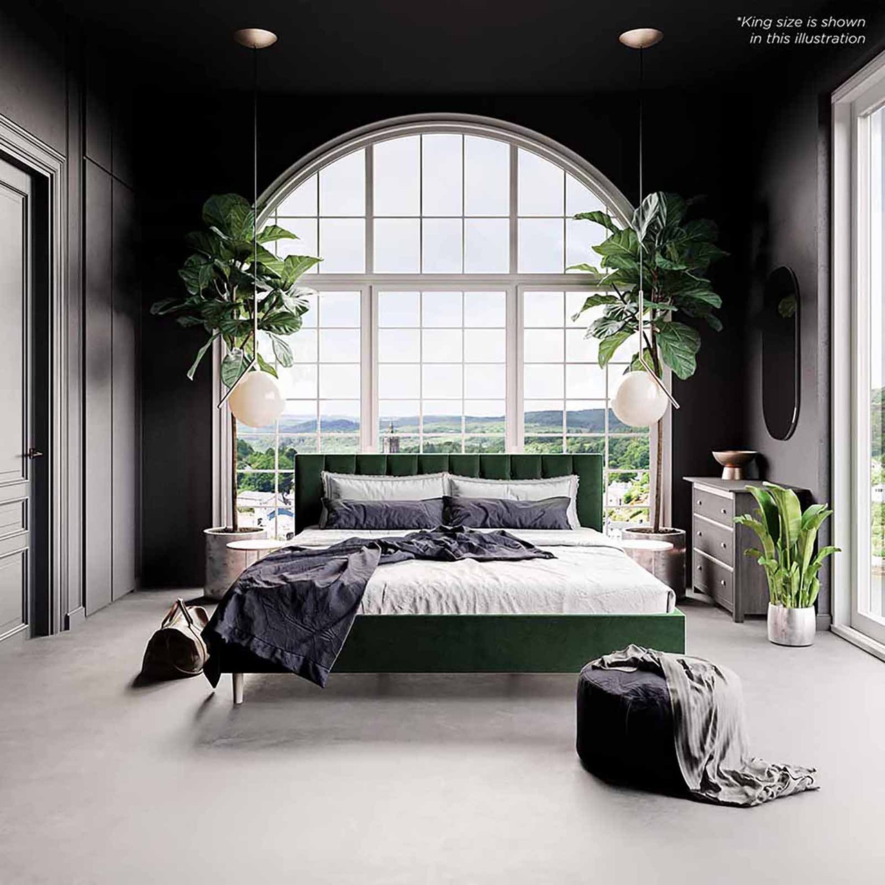 Kallisto Velvet Double Bed Frame Dark Forest Green Buy Bed Frames