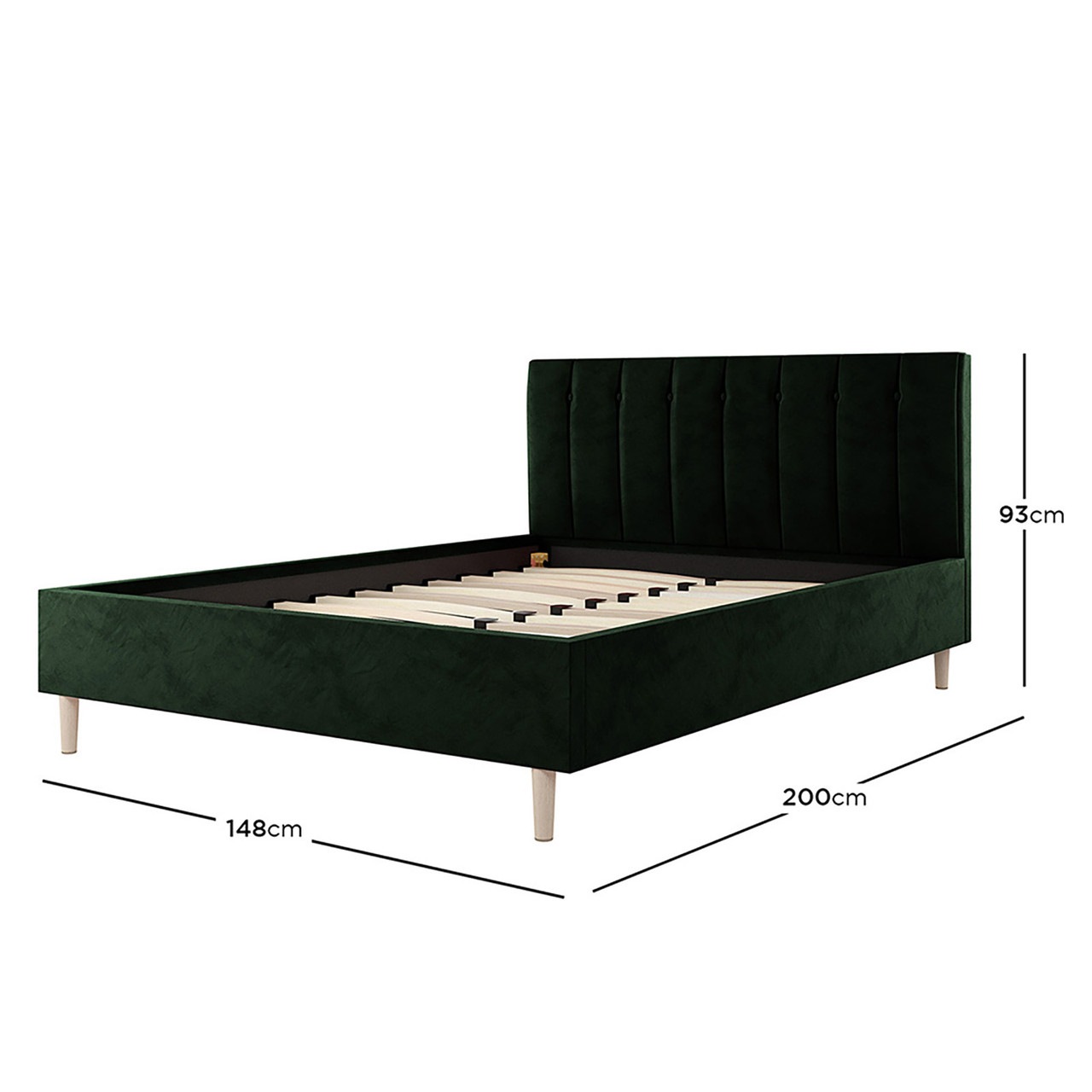 Kallisto Velvet Double Bed Frame Dark Forest Green Buy Bed Frames