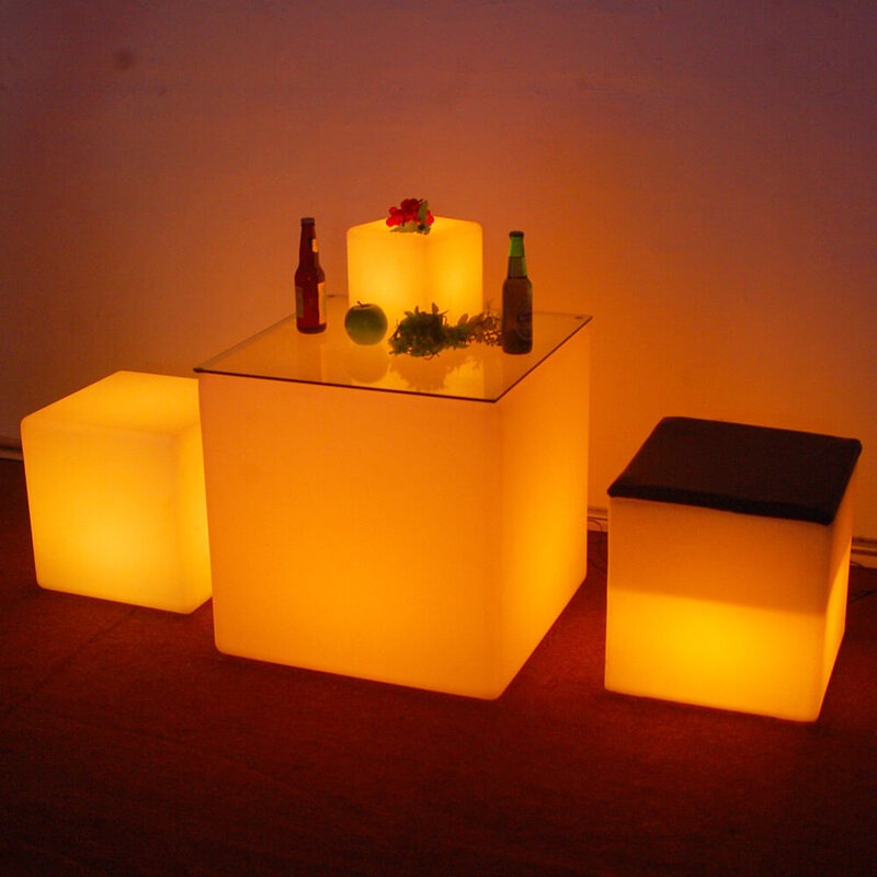 Waterproof Outdoor LED Cube Lights Décor 30cm Buy 2 Seat Lounge