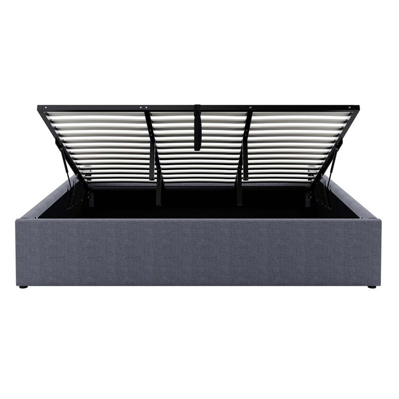 Fabia Fabric Gas Lift Storage King Bed Base Charcoal Buy Double Size Bed Base 591664