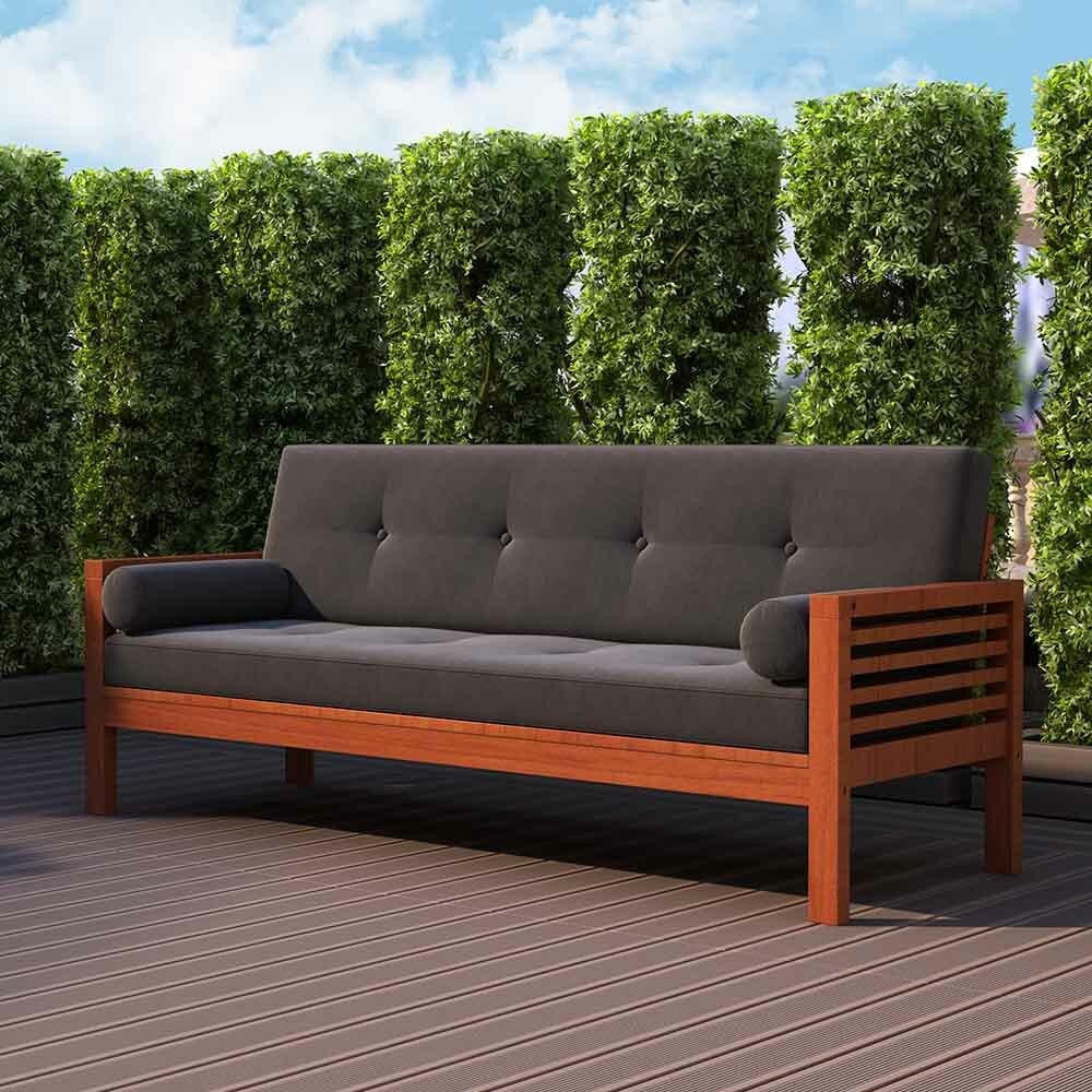 Luxo Meves Timber Outdoor Sofa Bed with Black Cushion ... Luxo Meves Timber Outdoor Sofa Bed with Black Cushion ... on Luxo Living Outdoor id=65476