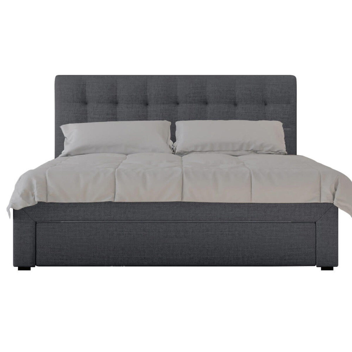 Martina Fabric Double Bed With Storage Drawers Dark Grey Buy