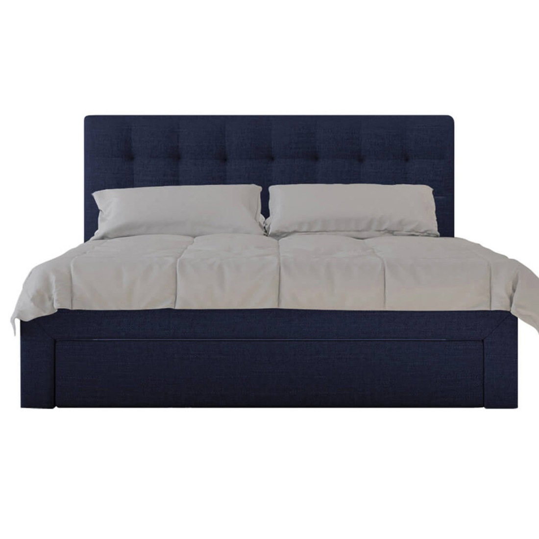 Martina Fabric Double Bed With Storage Drawers Blue Buy Double