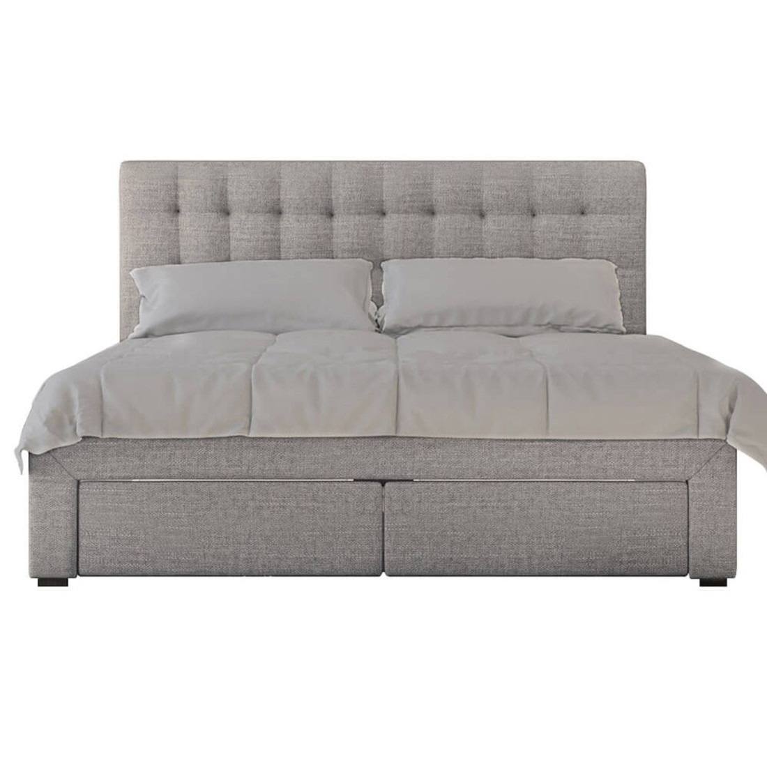 Martina Fabric King Bed with Storage Drawers Ash Buy King Size Bed