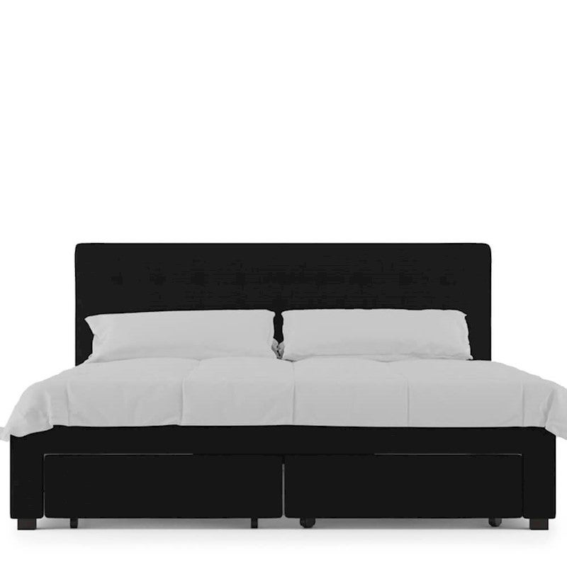 Martina Fabric Bed With Storage Drawers Queen Black Buy Queen