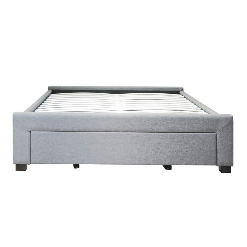 Octavia Fabric Double Bed Frame W Storage Drawers Light Grey