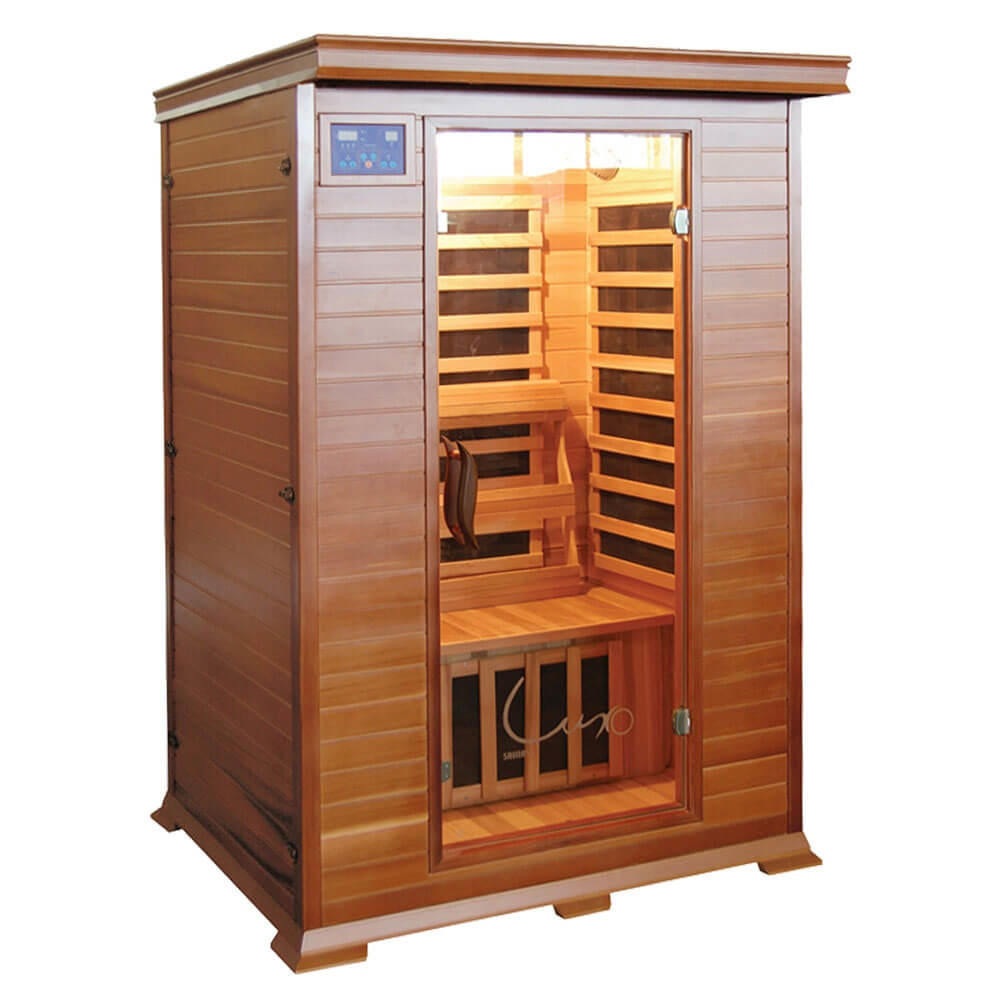 Taavi Deluxe 2 Person Red Cedar Infrared Home Sauna Buy Saunas 798170