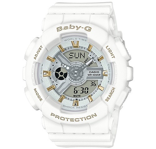 Casio Baby-g Analogue Digital White Female Watch Ba110ga-7a1 Ba-110ga 