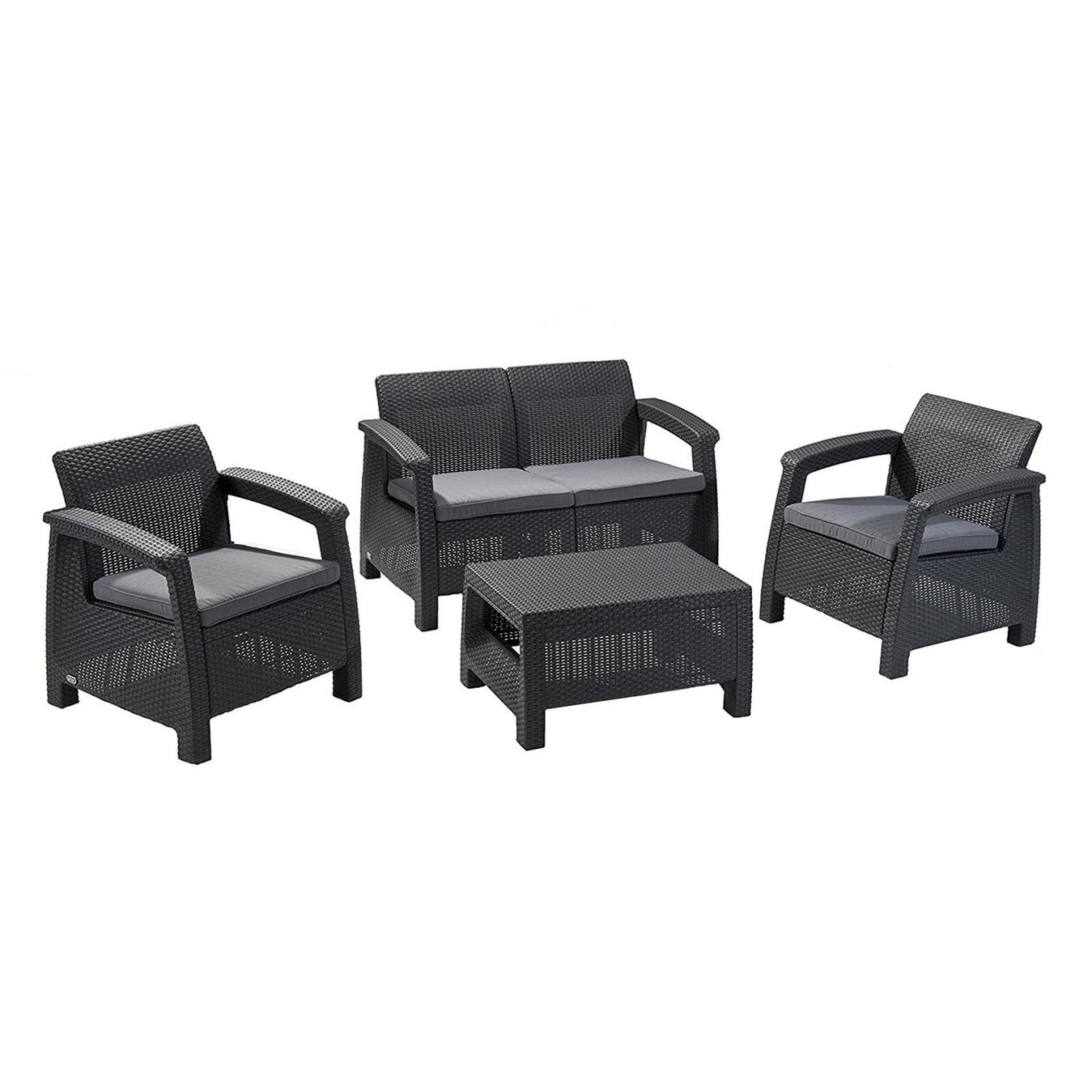 Keter Corfu Outdoor Furniture Four Seater Lounge Set | Buy 4 Seat Lounge Sets - 546075