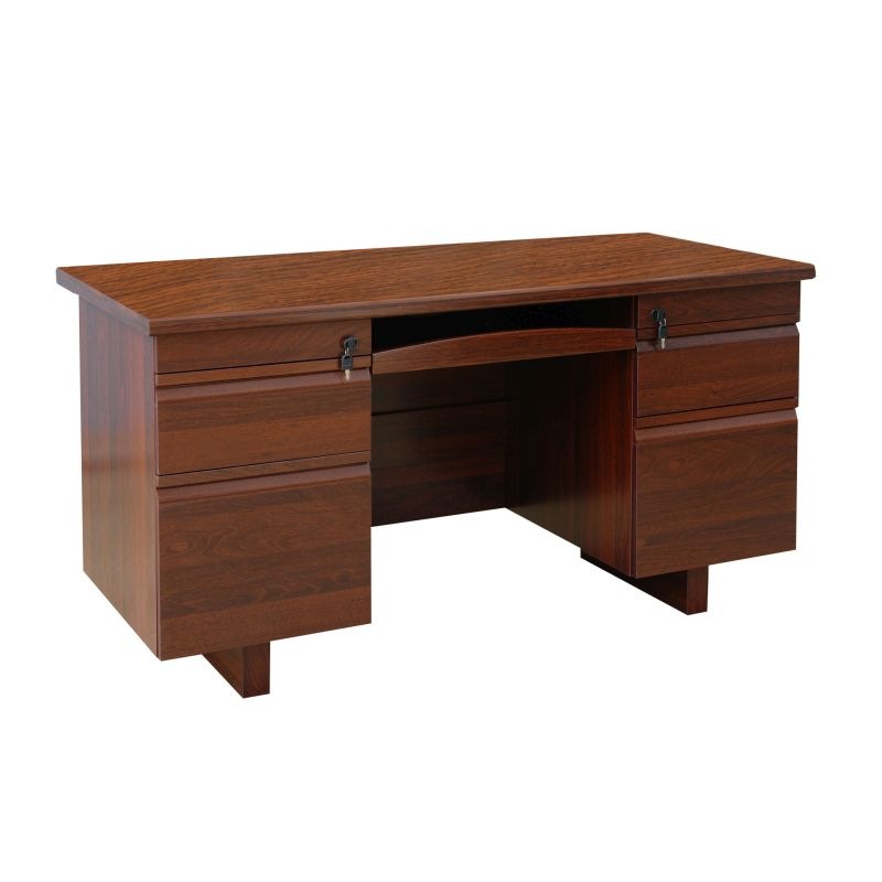 Dark Walnut Timber Home Office Desk 140cm Desks 161011 Dark Walnut Timber Home Office Desk