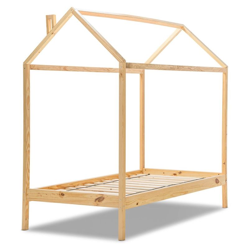 Kid's Natural Pine Single 4 Post House Bed Frame | Buy ...