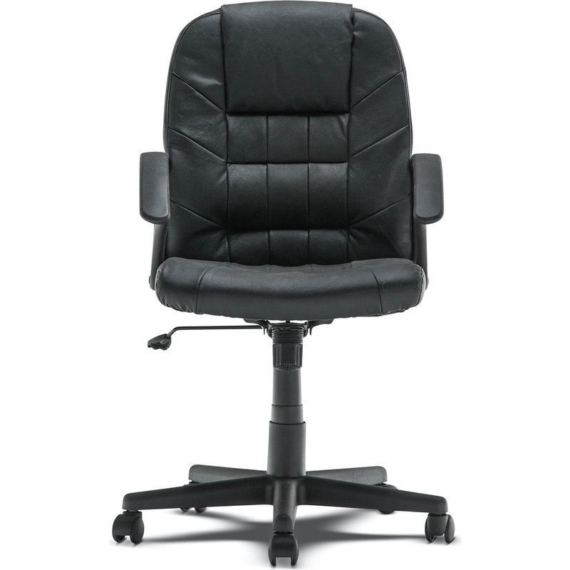 Padded PU Leather Gas Lift Office Chair in Black Buy Office Chairs
