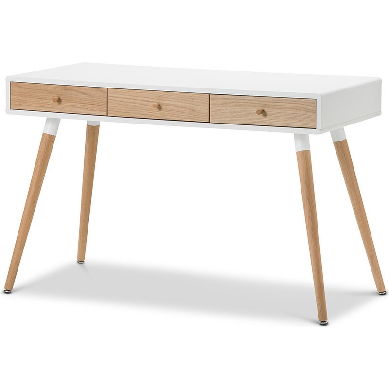 Scandinavian 3 Drawer Home Office Desk White 120cm Buy Console Tables