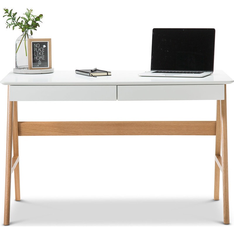 Scandinavian 2 Drawer Home Office Desk White 120cm Buy Console Tables