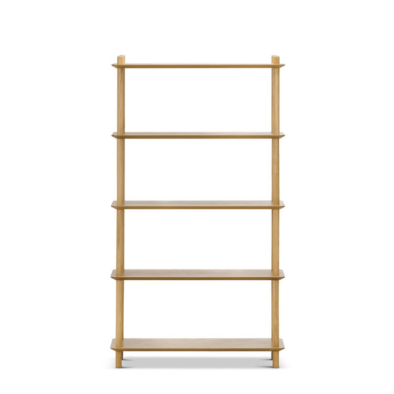 5 Tier Tall Bookshelf In Natural Oak Wood Mid Century Modern Scandinavian Buy Bookcases Shelves 1583063