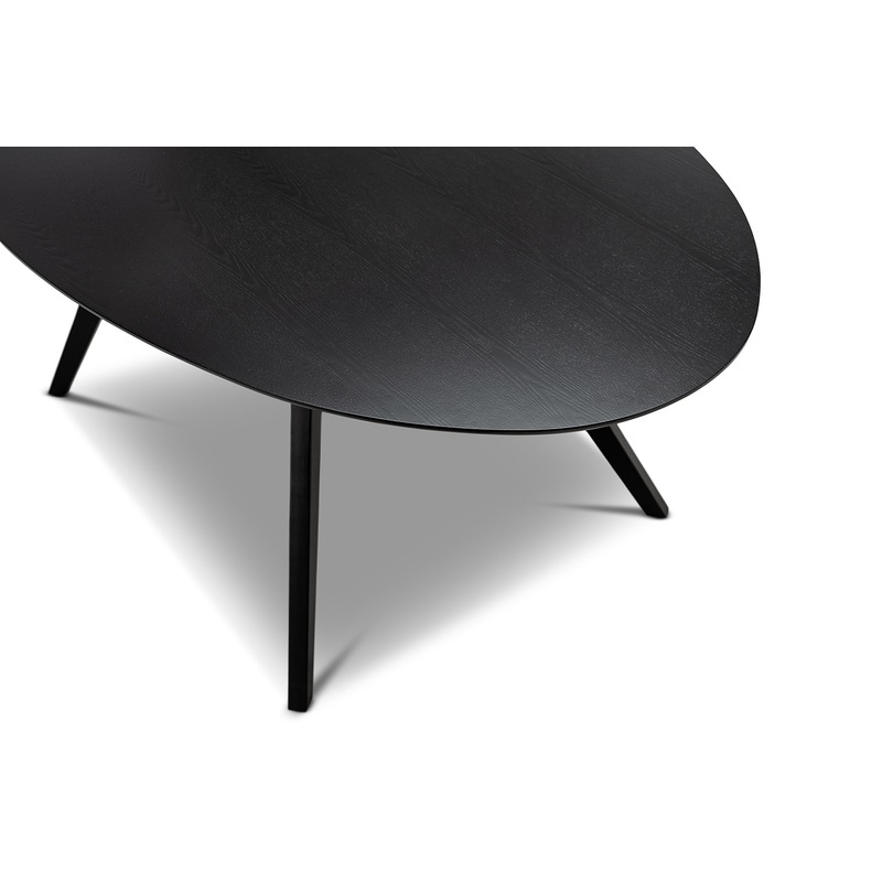 Matte Black 180cm Oval Dining Table in Oak Wood Timber Modern