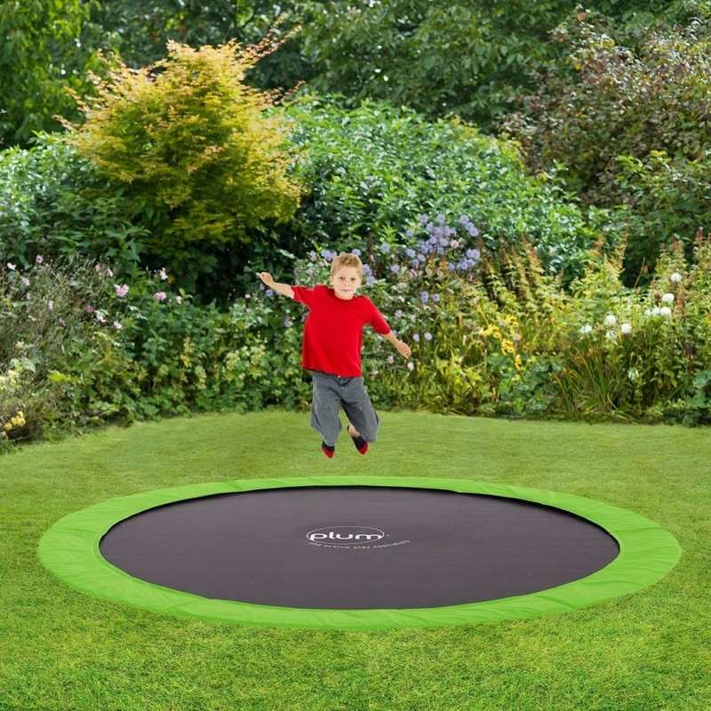 Plum Kids 12ft Spring In Ground Trampoline Green - Plum 12ft In Ground Trampoline With Net Plum Kids 12ft Spring In Ground Trampoline Green - Plum 12ft In Ground Trampoline With Net