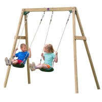 Plum Kid's Wooden Playground Double Swing Set