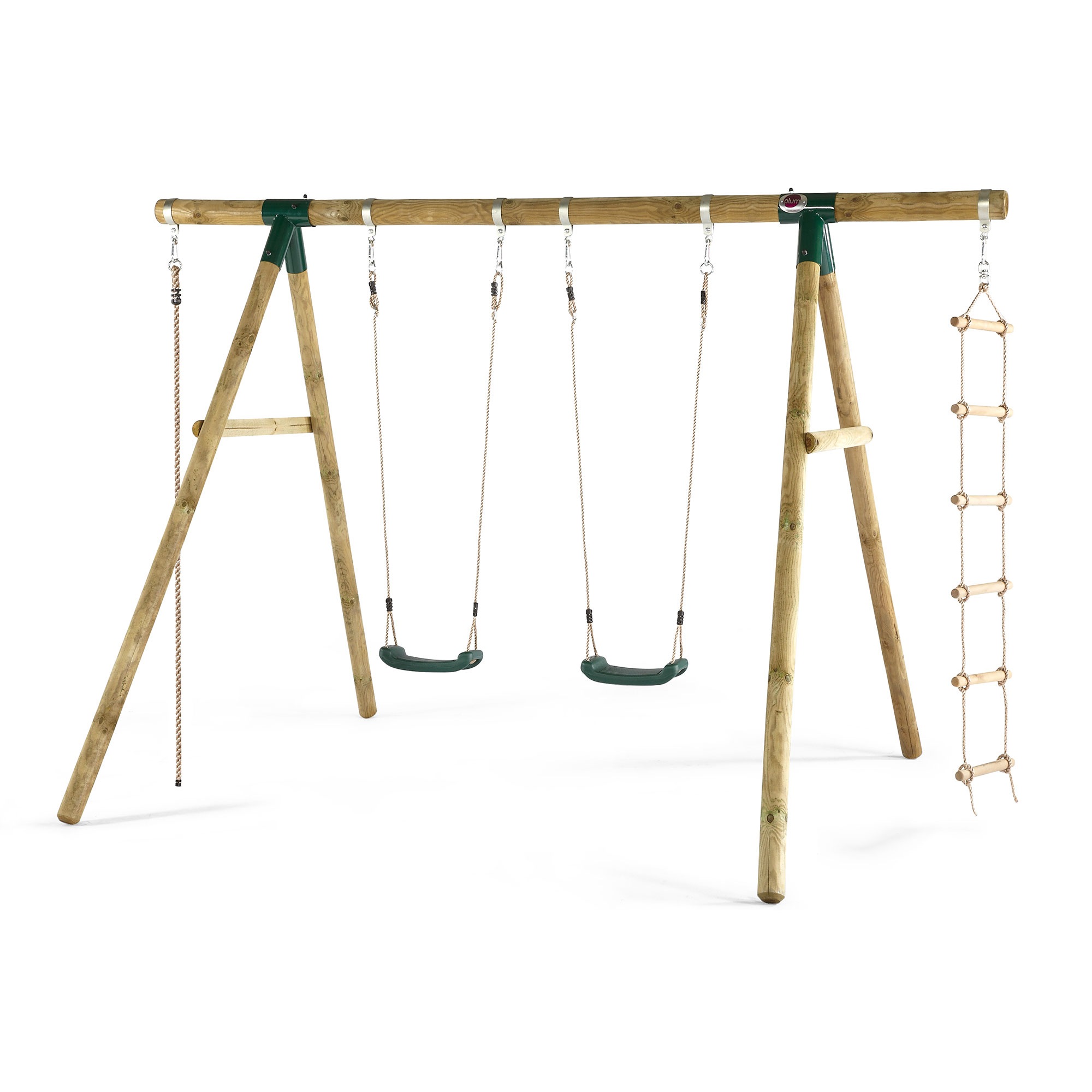 Plum Kids Double Swing Set w/ Climbing Rope Ladder Buy Swings 161305