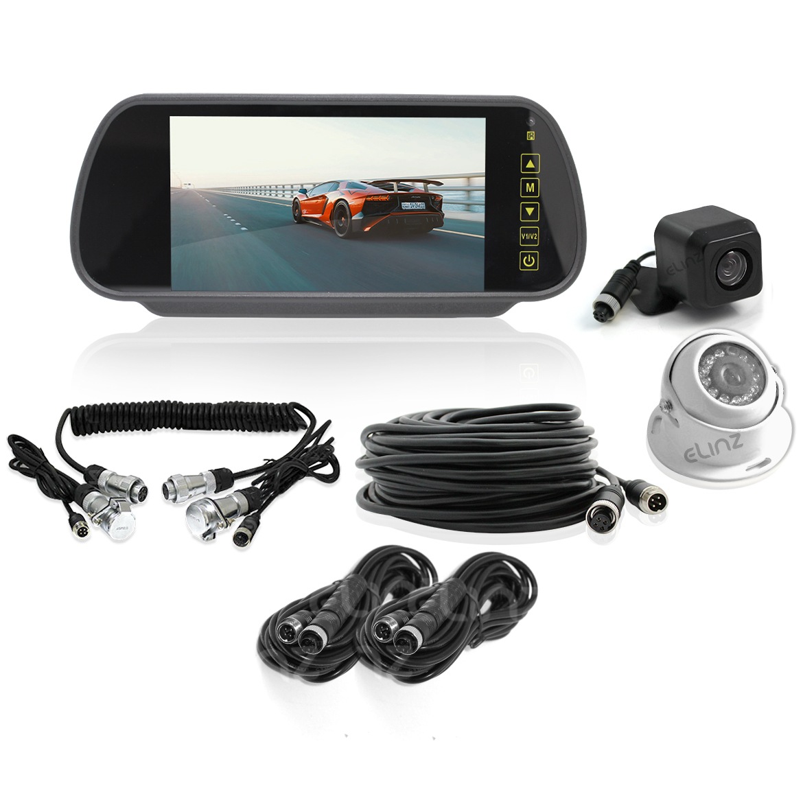 7" Rearview Monitor Caravan 2 Reversing Camera 4PIN System Kit CCD