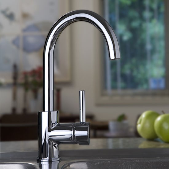 Gooseneck Kitchen Mixer Tap in Chrome 320mm Buy Kitchen Taps 160442