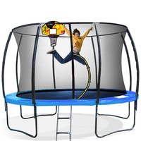 Kahuna 12ft Trampoline Free Safety Net Spring Pad Cover Mat Ladder Bonus Basketball Set