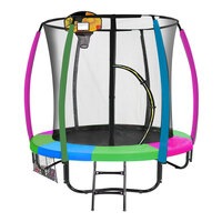 Kahuna Trampoline 6ft with Basketball Set - Rainbow