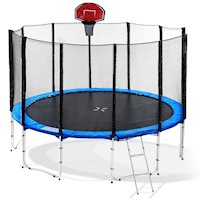 New 8ft Round Trampoline Free Safety Net+pad+mat+ladder+shoe Tidy+basketball Set