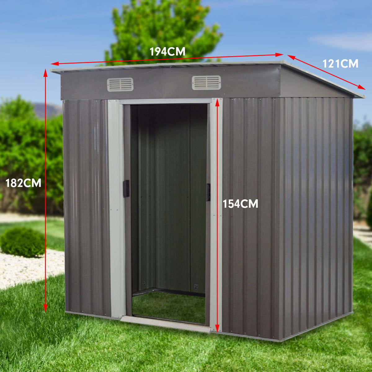 4ft x 6ft garden shed with base flat roof outdoor storage