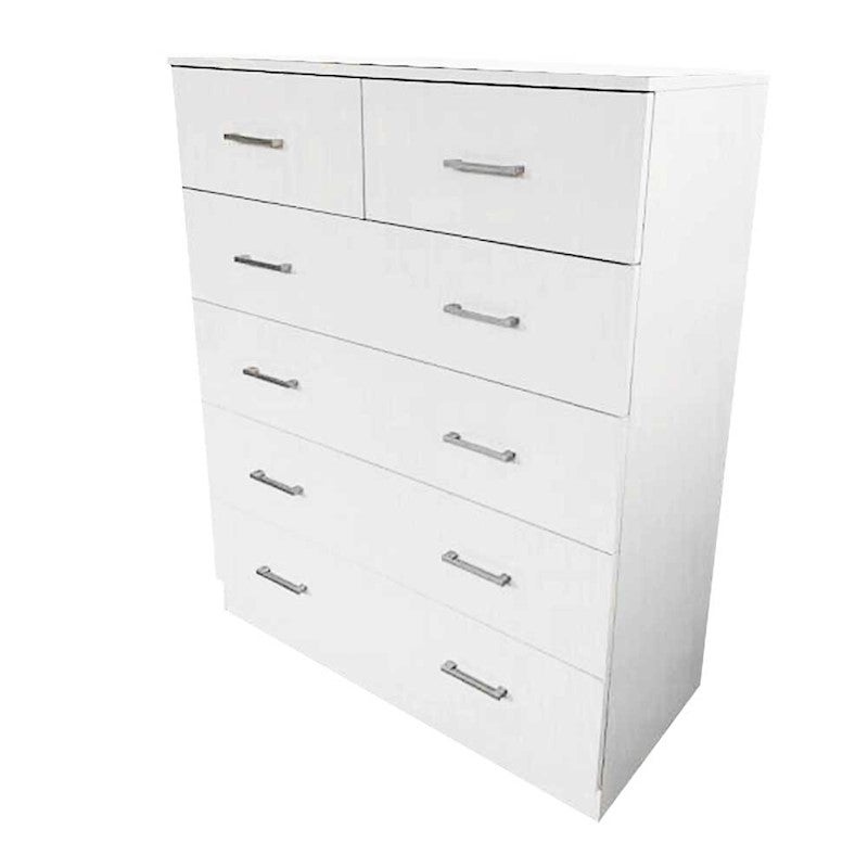 New Tallboy Dresser 6 Chest Of Drawers Table Cabinet Bedroom Storage White