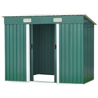 Garden Shed Flat 4ft x 6ft Outdoor Storage Shelter - Green