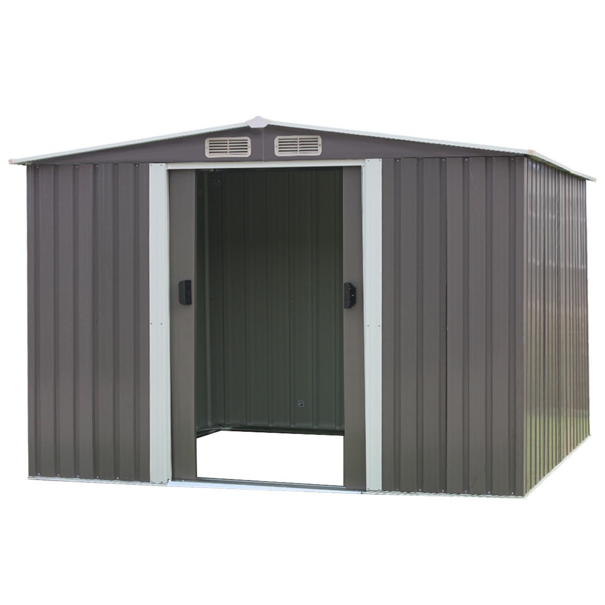 Garden Shed Spire Roof 6ft X 8ft Outdoor Storage Shelter Grey