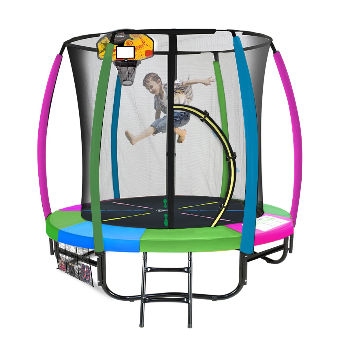 Kahuna Trampoline 6ft with Basketball Set Rainbow Buy Trampolines