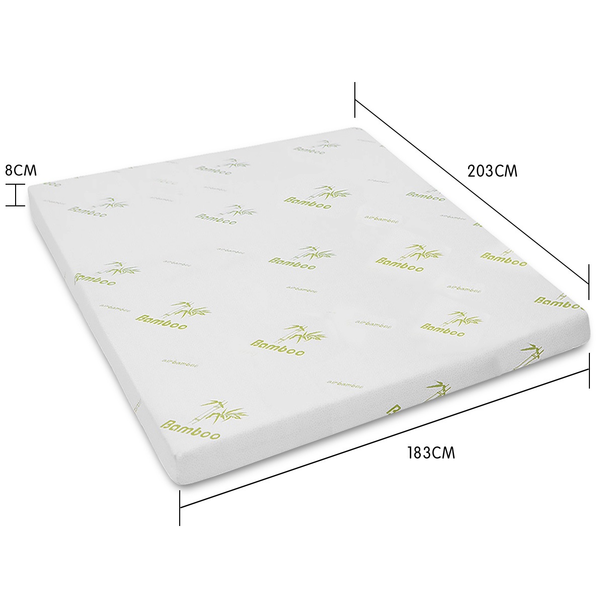 Cool Gel Memory Foam Mattress Topper Bamboo Fabric Cover Ecologic King