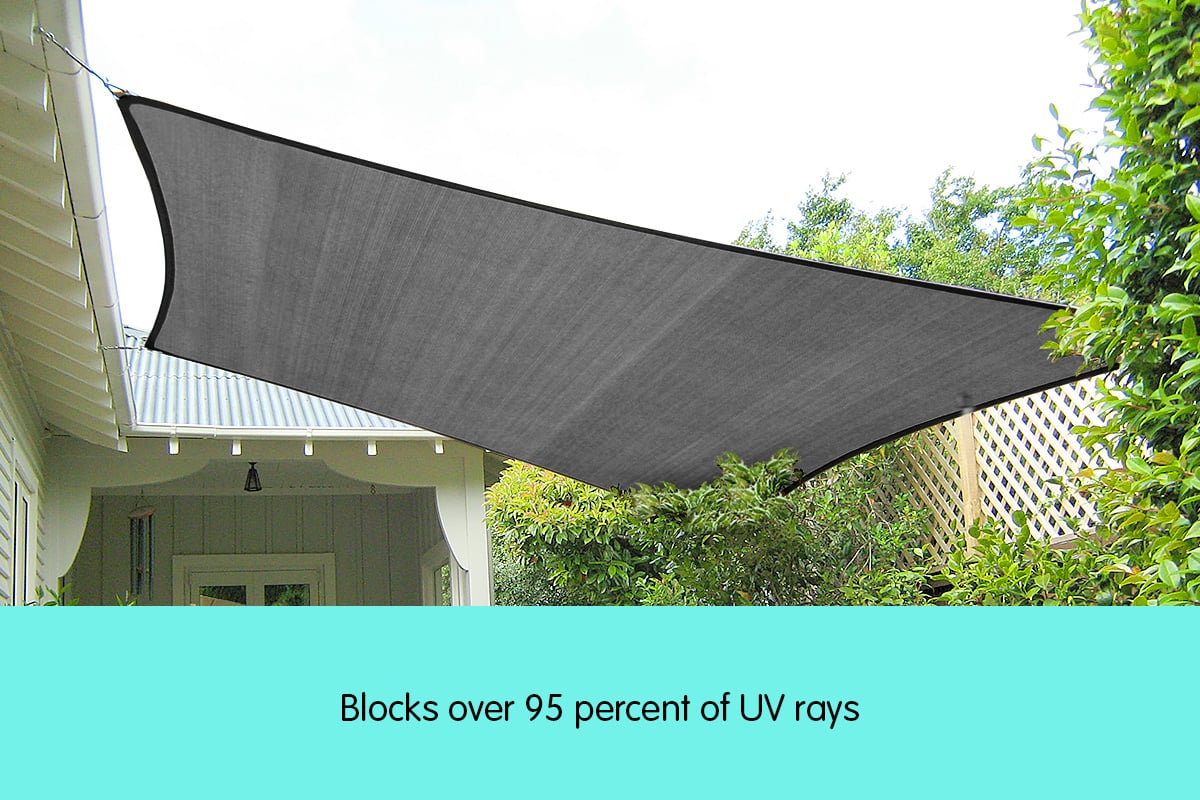 New 4m X 5m Outdoor Sun Shade Sail Canopy Grey Cloth Rectangle Buy
