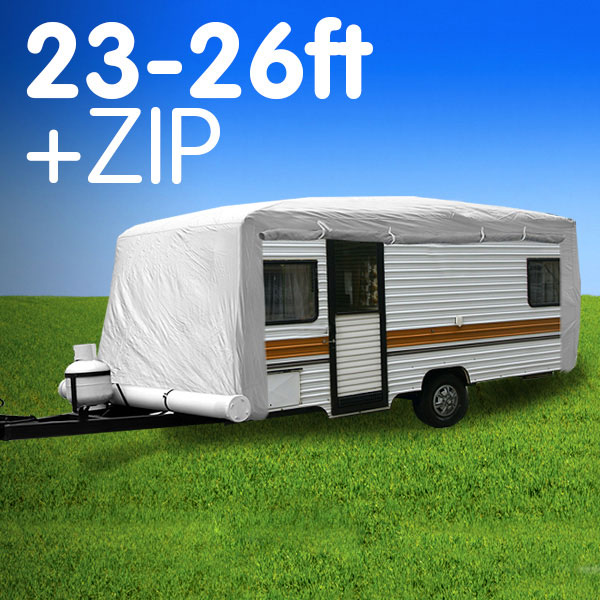 Premium 23ft To 26ft Caravan Cover With Side Zip Campervan 24ft 25ft