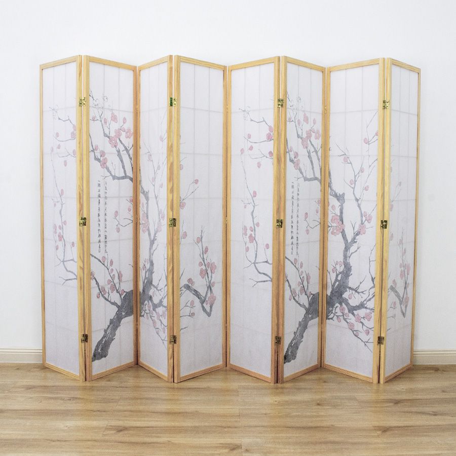 Cherry Blossom Room Divider Screen Natural 8 Panel Buy Room Dividers