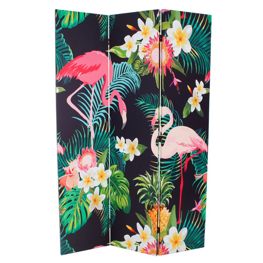 Flamingo Canvas Room Divider Screen 3 Panel Buy Room Dividers & Screens 1298375