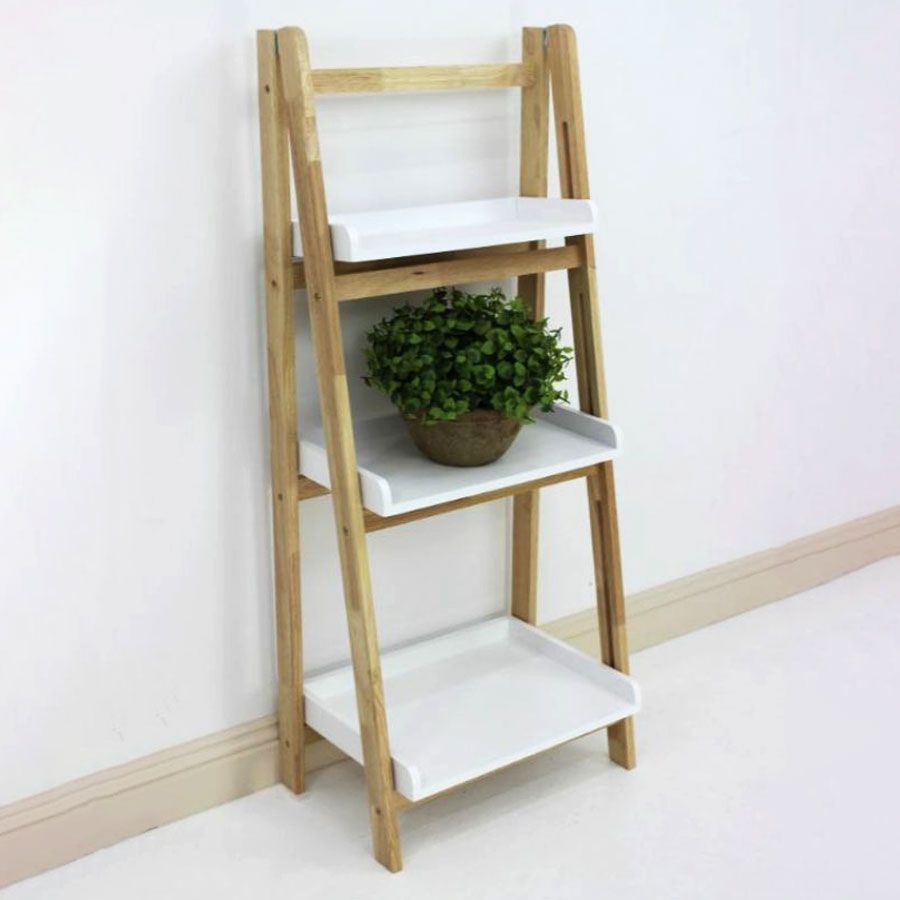 Wooden Tray Shelving Unit Fold Up 3 Tier Buy Bathroom Shelves 1298366