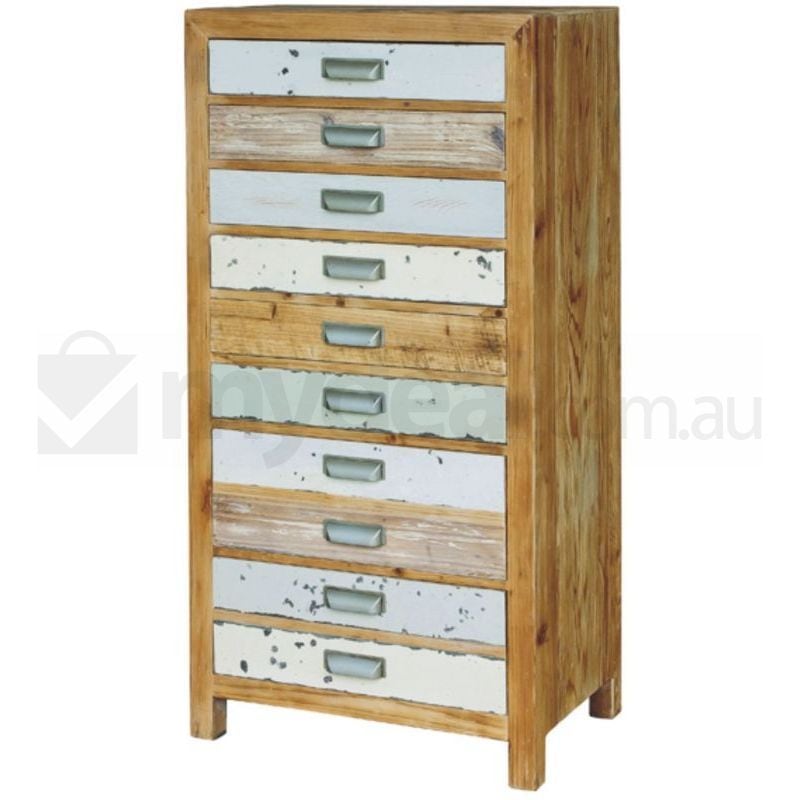 Coral Rustic Reclaimed Timber Tallboy Chest Drawers Buy Tallboys