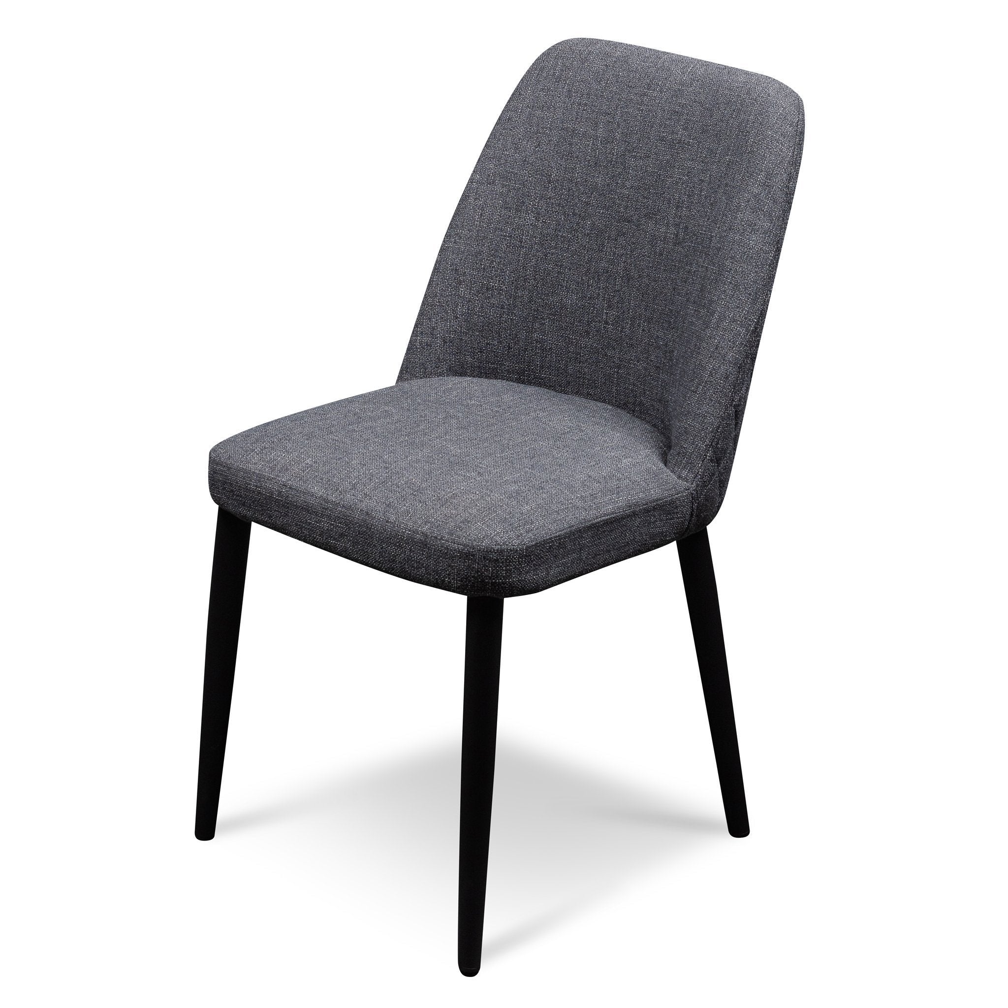 Cesar Fabric Dining Chair - Dark Grey in Black Legs | Buy Dining Chairs