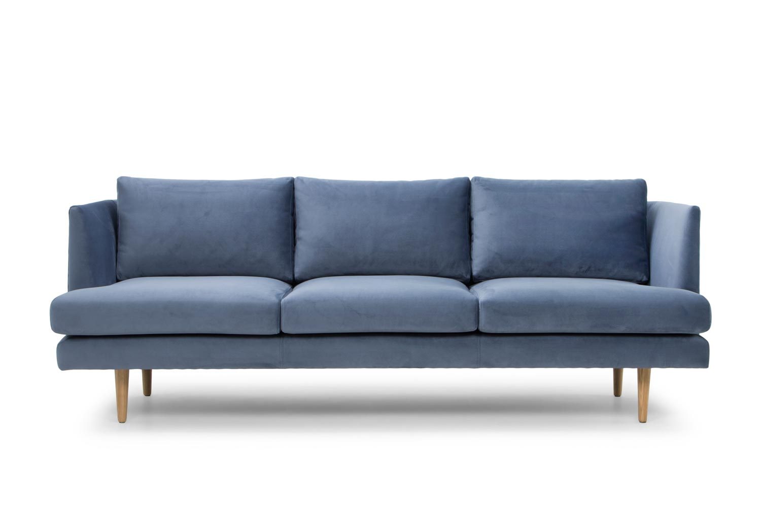 Denmark 3 Seater Fabric Sofa Dust Blue Buy Sofas 779166