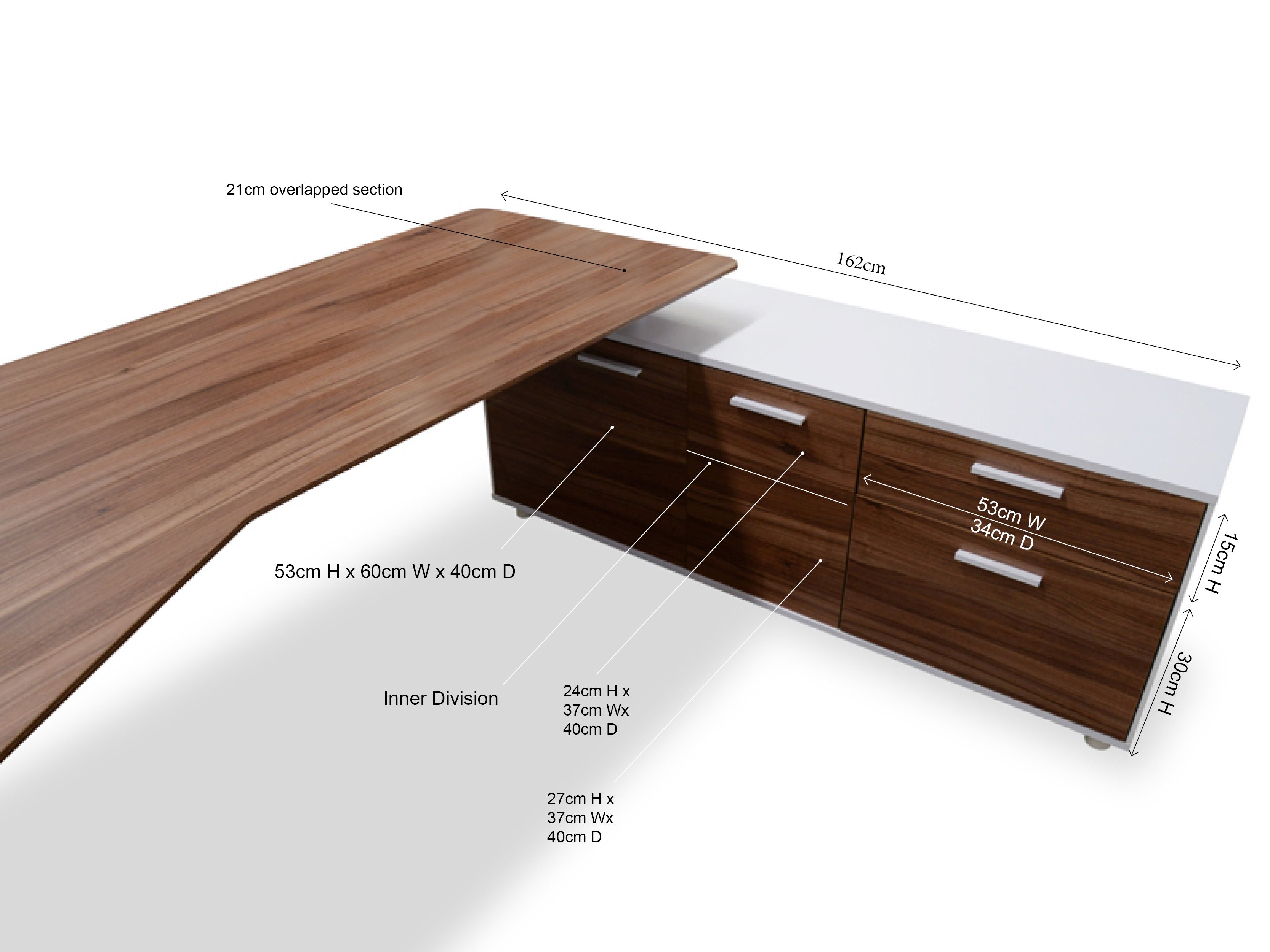Elite Executive Office Desk Right Return Walnut Desks 175801 Elite Executive Office Desk Right