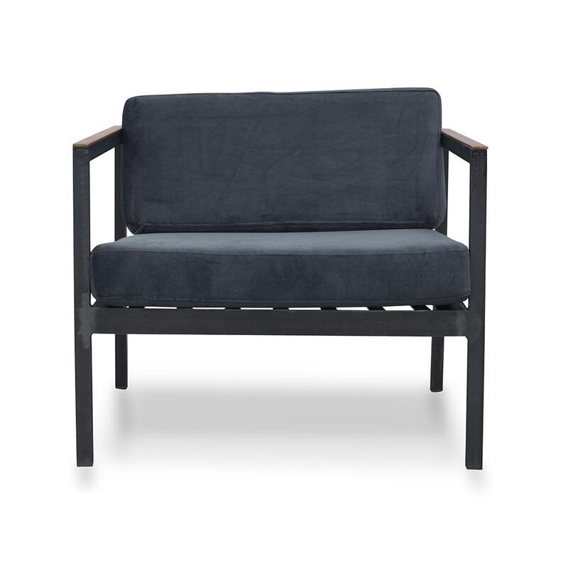 Clearance Julian Iron Velvet Armchair Velvet Grey Last One