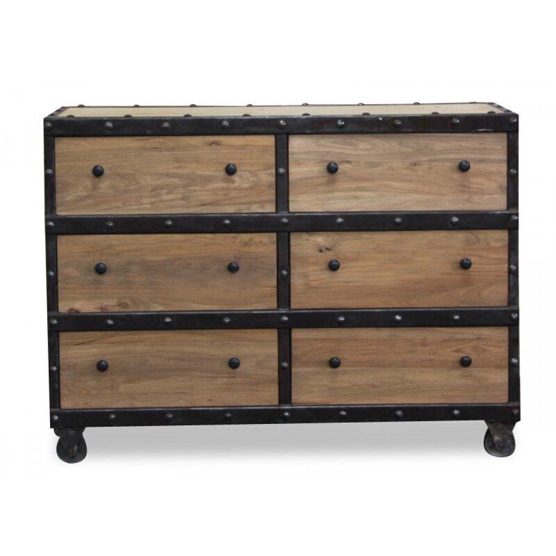 Phoenix Reclaimed Elm Wood Chest Of Drawers Rustic Natural Buy