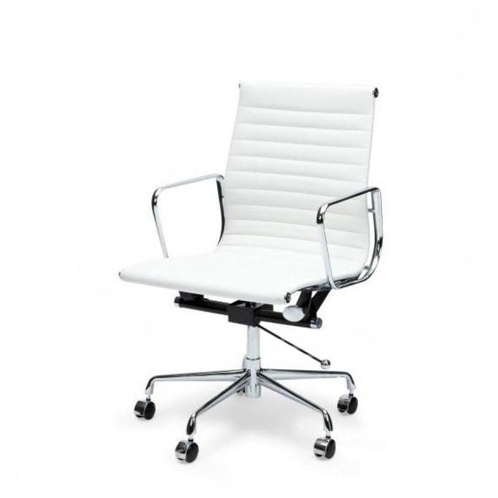 Management Leather Boardroom Office Chair Eames Replica White