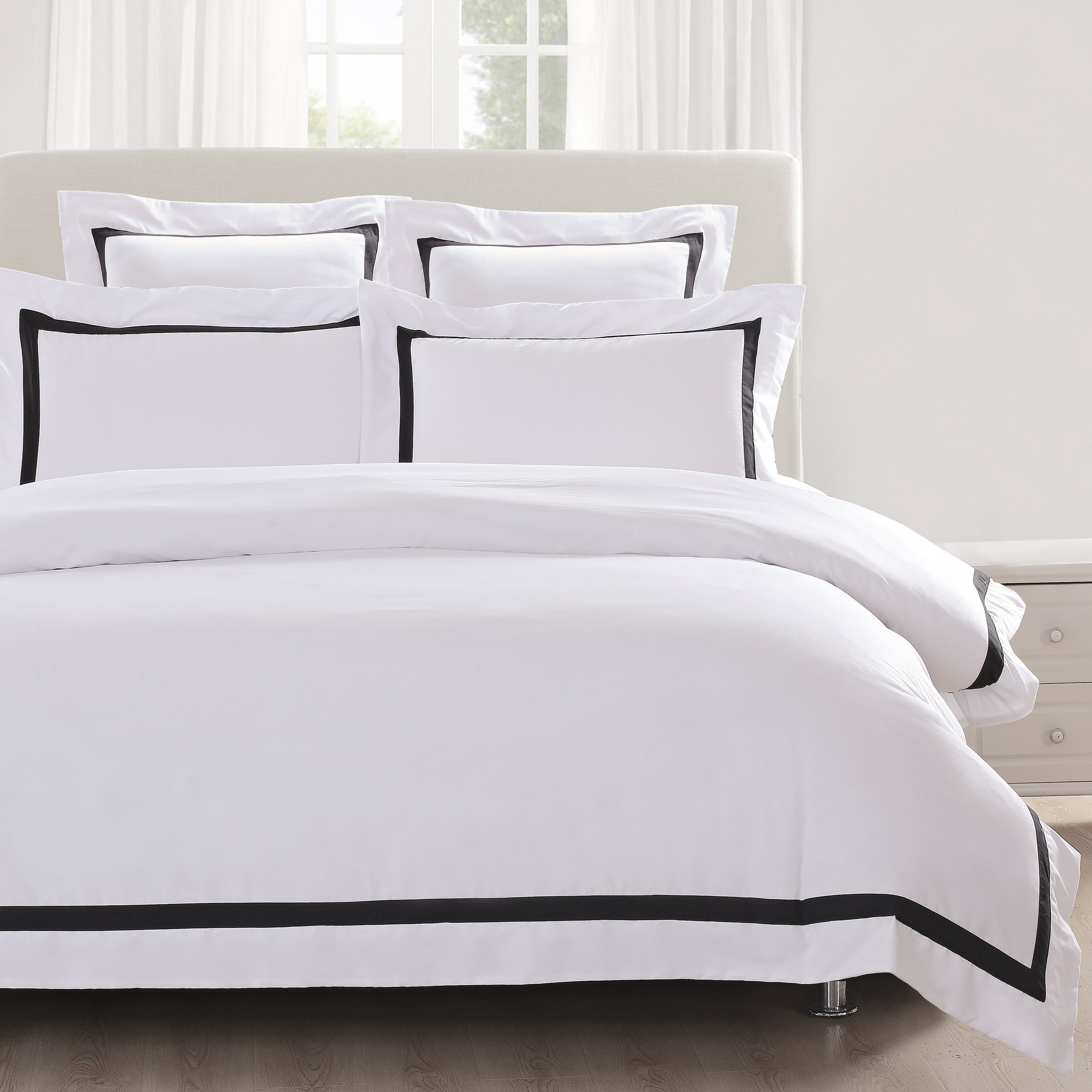 Ava Quilt Cover Set Black Trim Buy Queen Quilt Cover Sets