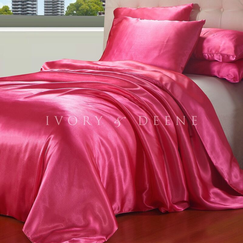 Satin Quilt Cover Hot Pink Buy Queen Quilt Cover Sets 175567